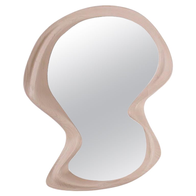 Amorph Rose wall mirror in Whitewash stain on Ash wood  For Sale