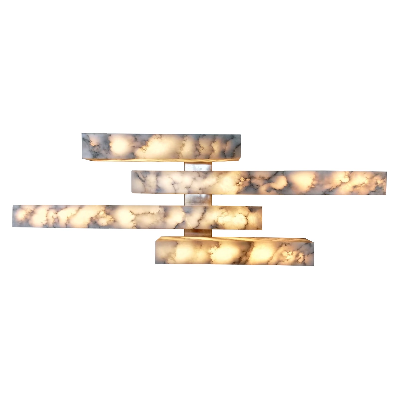 Contemporary Italian Bardiglio Marble Wall Lights or Sconces