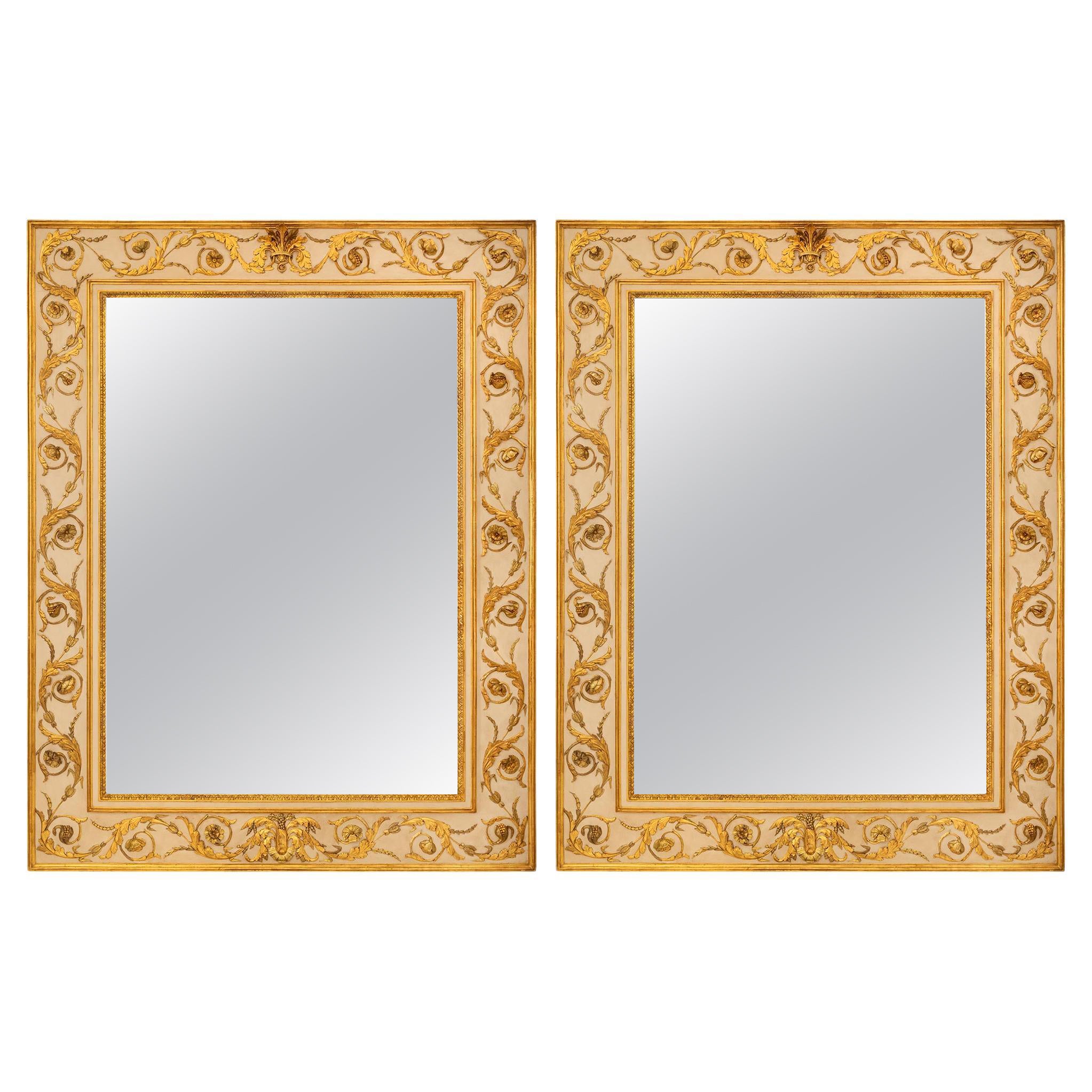 A pair of Italian early 19th century Neo-classical mirrors For Sale