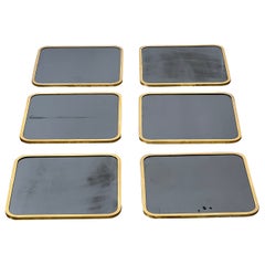 Set of 6 brass mirrors 70s