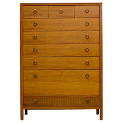 Vintage Mid-Century Teak Tallboy Chest of Drawers by Heals from Loughborough, 1950s