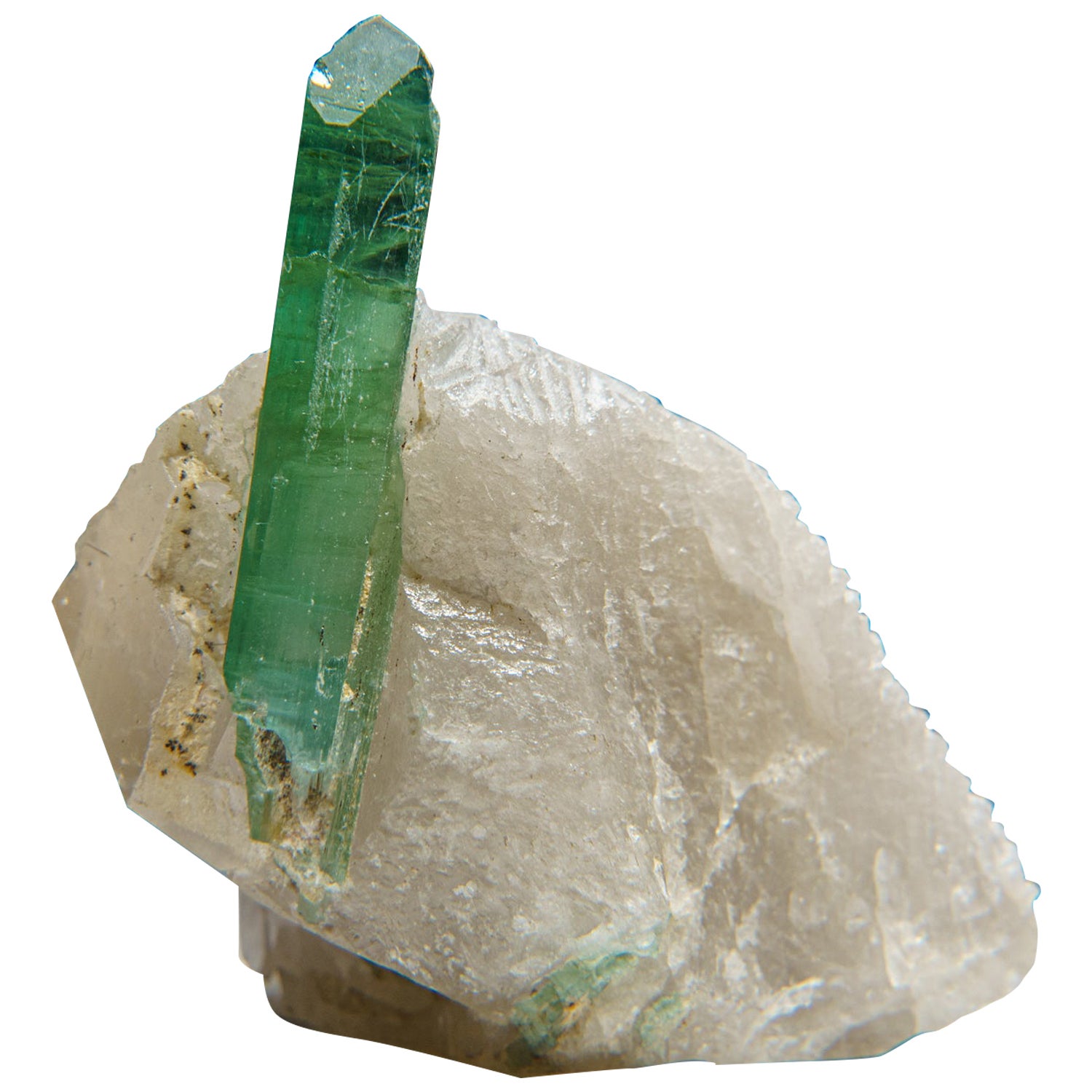 Green Tourmaline in Quartz from Gilgit District, Gilgit-Baltistan, Pakistan