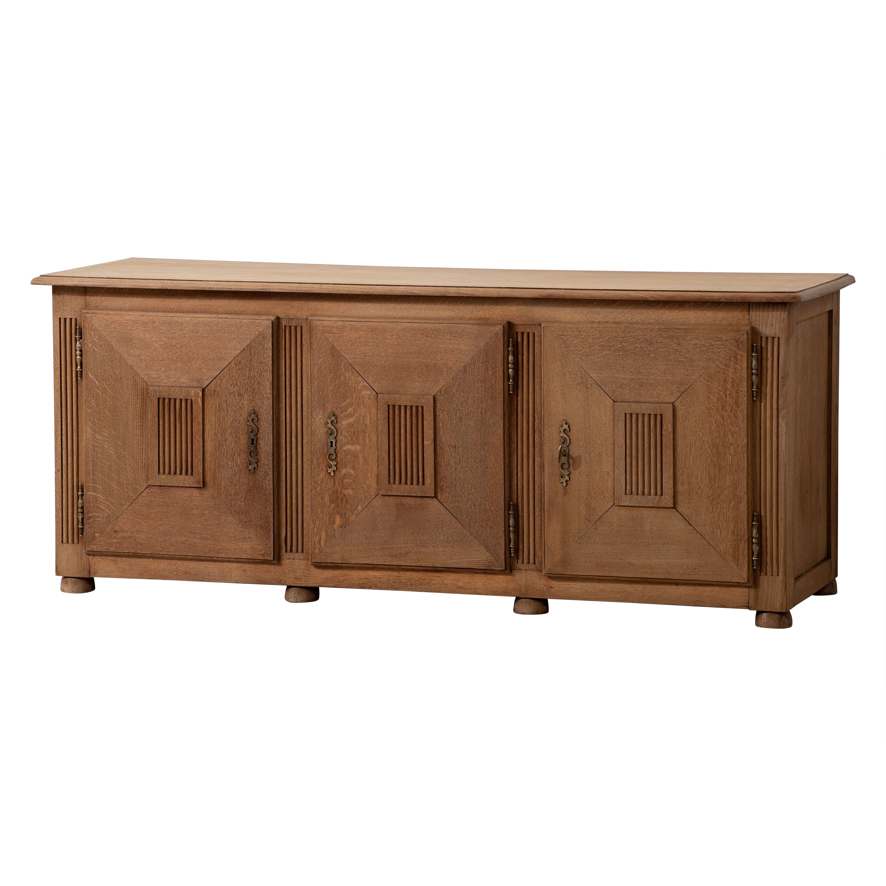 Solid Oak Cabinet, France, 1940s For Sale