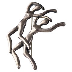 Tolla Inbar style silver brooch 1990s 