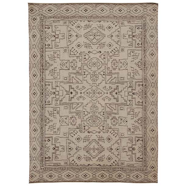 Geometric Moroccan Rug Rug and Kilim’s Modern Moroccan Style Rug in Beige and Brown Geometric ...