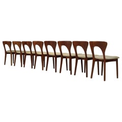 Set of 8 Mid-20th Century Teak Peter Chairs by Niels Koefoed