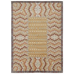 Rug & Kilim’s Tribal Style rug in Gold, Gray & Red Patterns