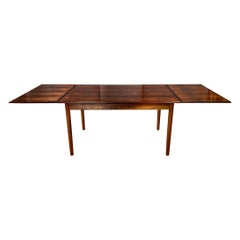 Large Scandinavian Modern Rosewood Extendable Draw Leaf Dining Table, 1960s