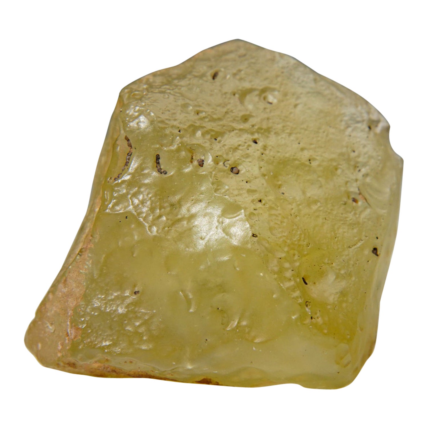 Tektite authentique en verre du désert de Liban dans une boîte d'exposition (144 grammes)