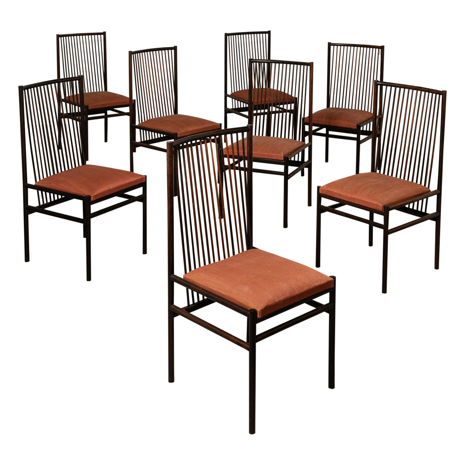 Rare set of eight Estrutural Chairs by Joaquim Tenreiro, 1947