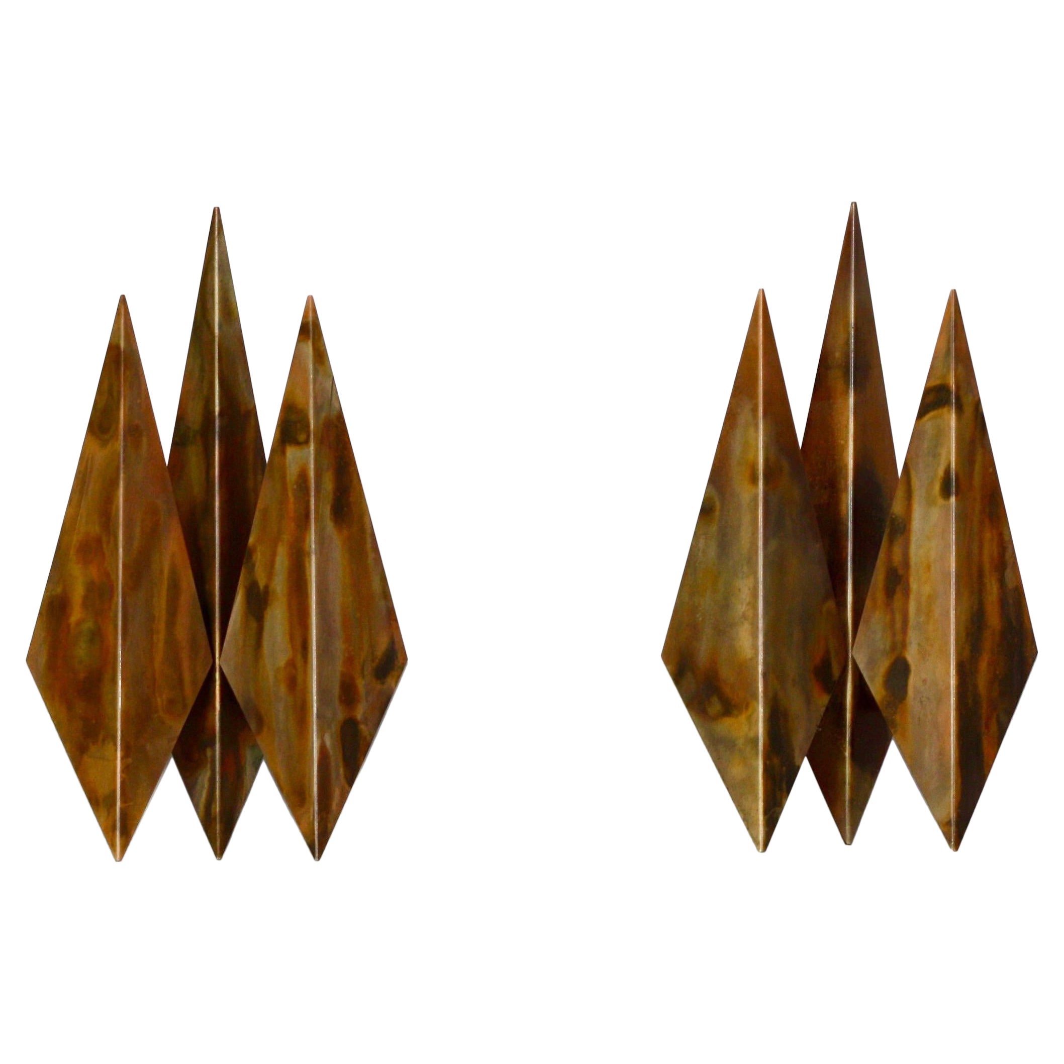 Pair of Copper Wall Lamps by Svend Aage Holm Sorensen, 1960s, Denmark