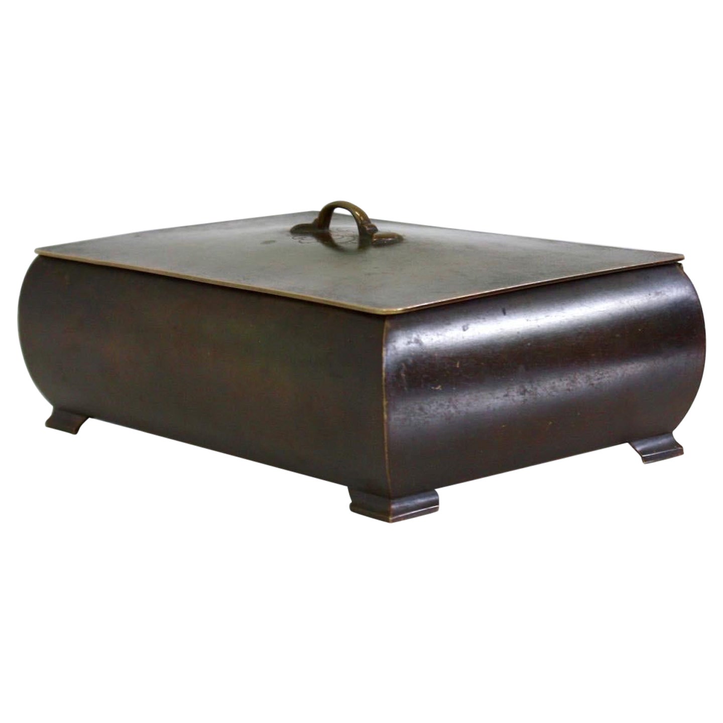 A large bronze Casket by Just Andersen, 1920s, Denmark For Sale
