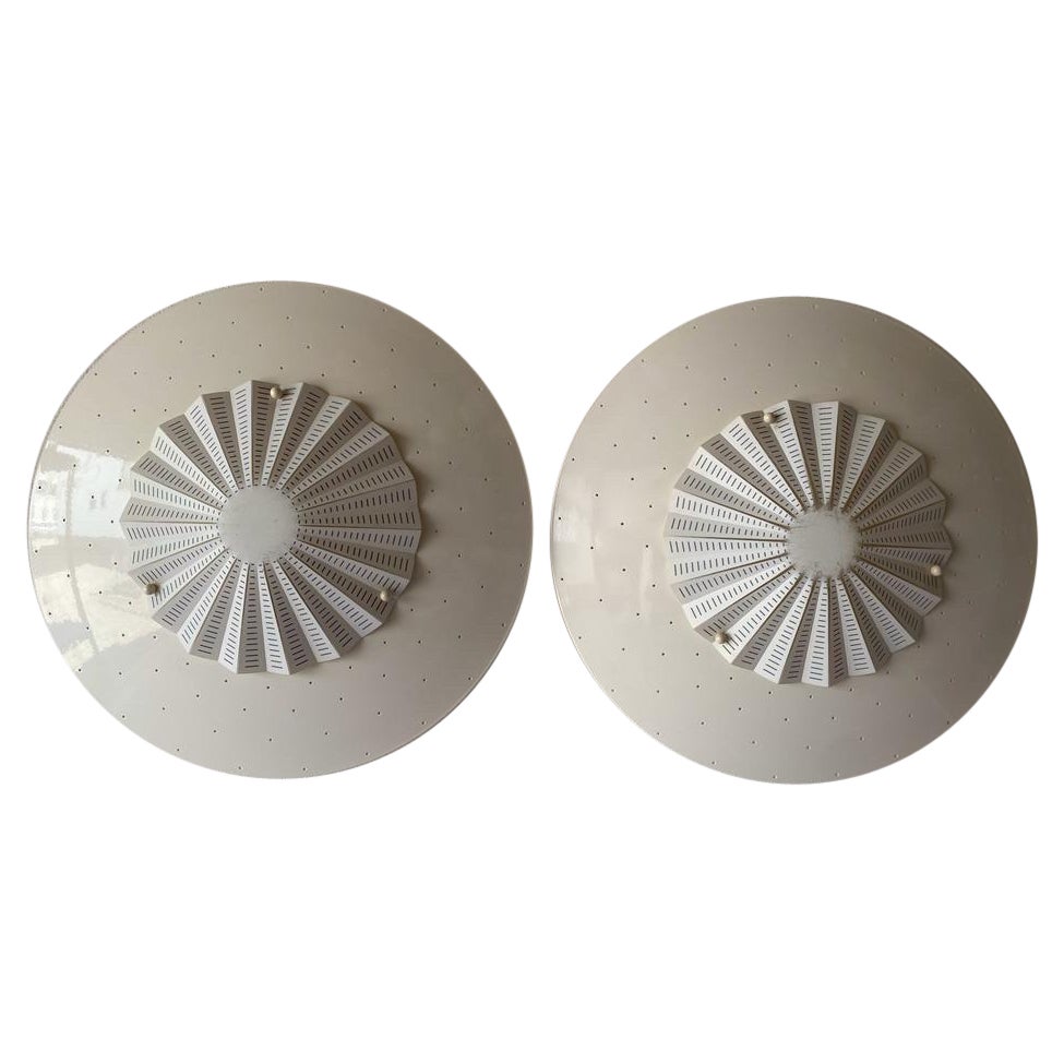 Migale Pair of Sconces or Flush Mount by Vico Magistretti for Oluce, 1960, Italy For Sale