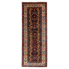 3.7x9.5 Ft Antique Caucasian Kuba  Runner, Top Shelf Collectors Rug, Ca 1870