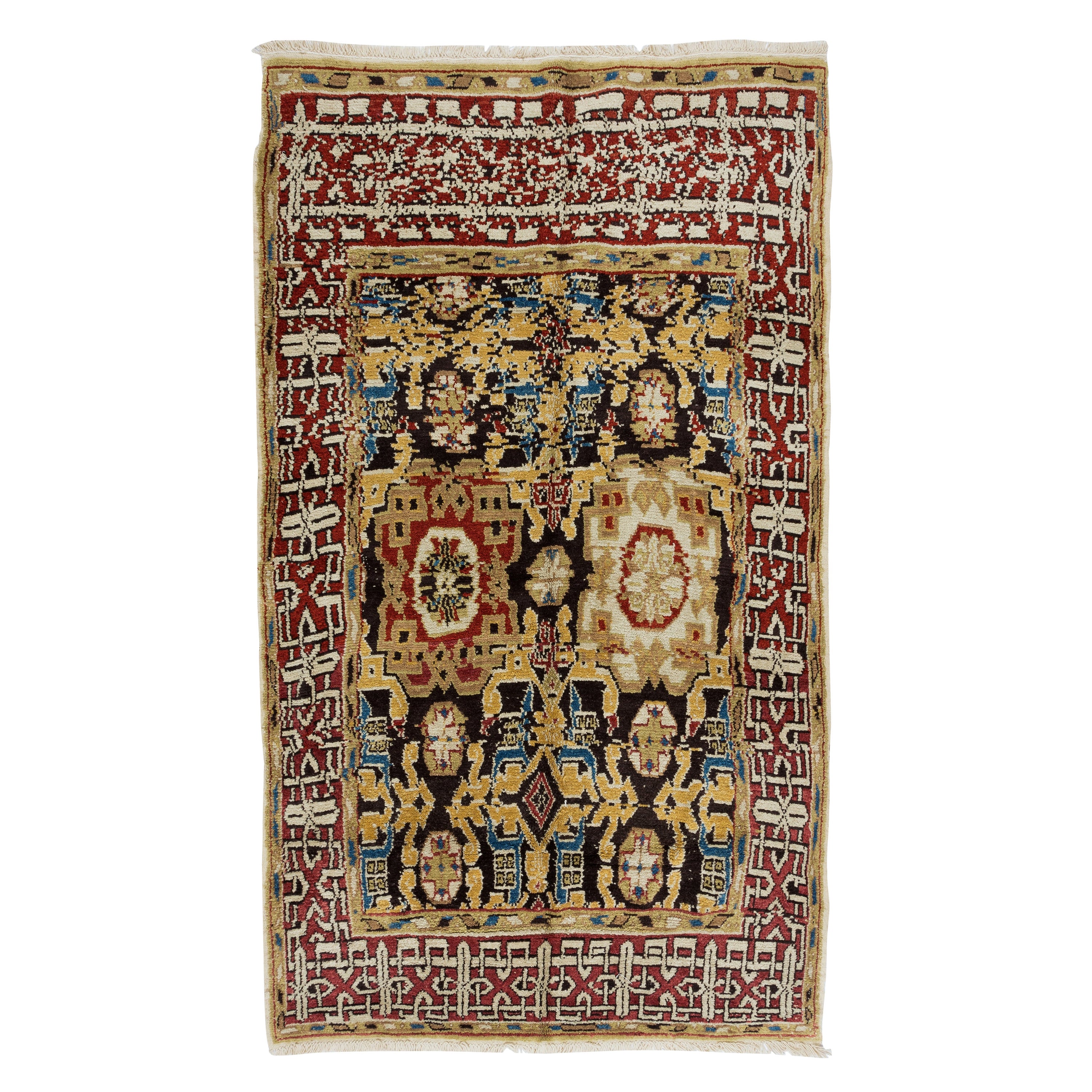 5.5x9.7 Ft Turkish Yoruk Vintage Area Rug, 100% Wool, Handmade Boho Decor Carpet