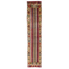 Tapis de couloir fait main de Konya / Turquie 3,2x14.4 Ft. Entièrement en laine et teintures naturelles