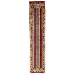 Tapis de couloir fait main de Konya / Turquie 3,2x14.4 Ft. Entièrement en laine et teintures naturelles