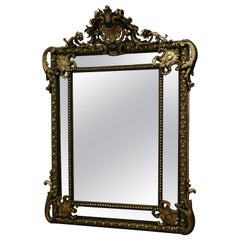 A Large Napoleon III French Cushion Mirror   