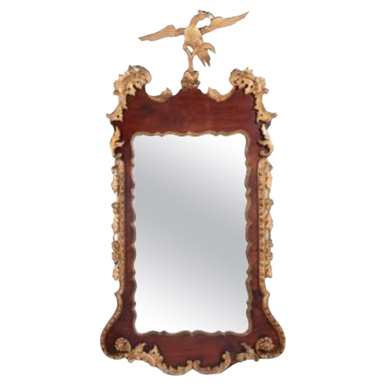 A George II Mahogany & Parcel Gilt Mirror, mid 18th Century For Sale