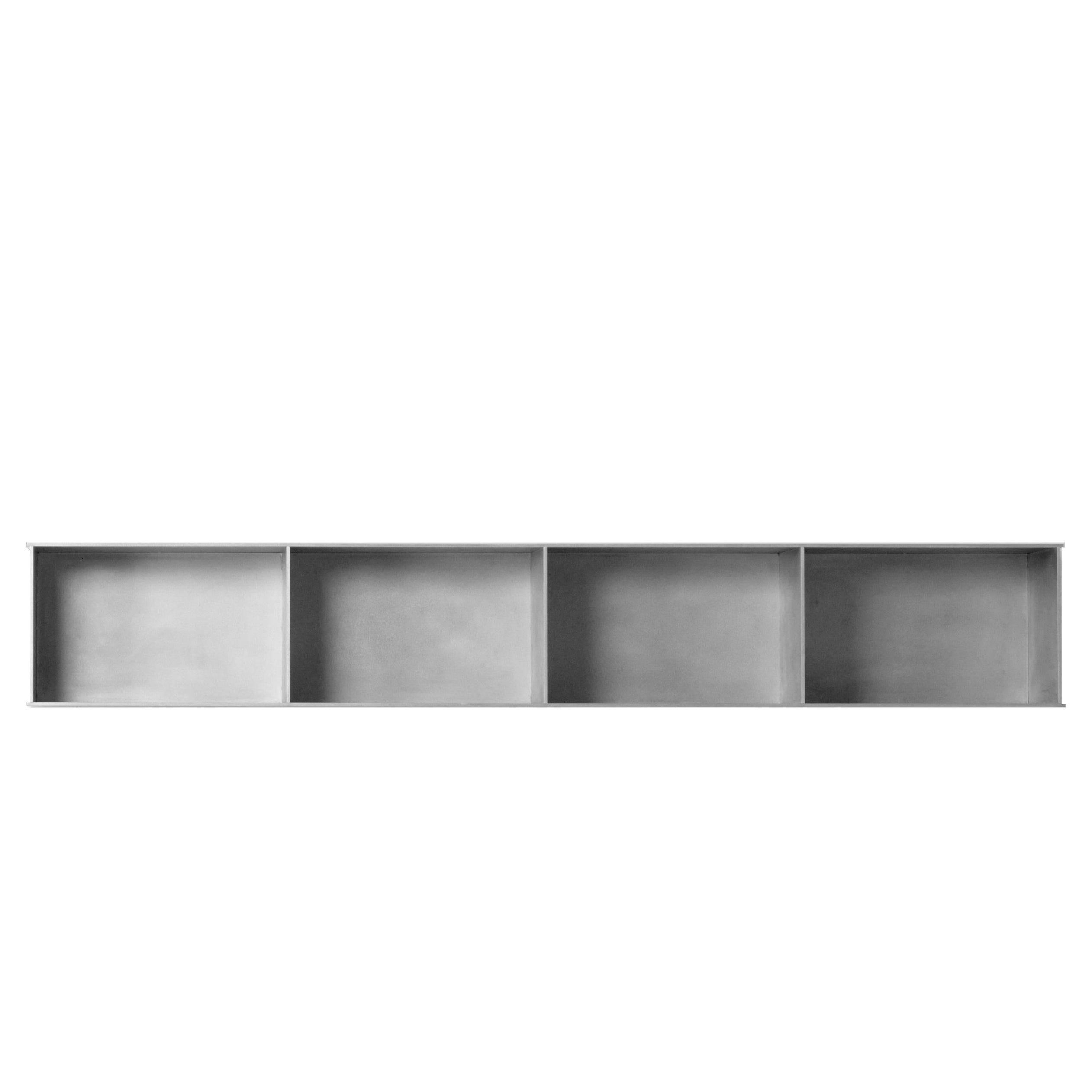 4G Wall-Mounted Shelf in Waxed Aluminum Plate by Jonathan Nesci For Sale