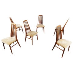 Set of 6 rosewood dining chairs, model EVA by Niels Kofoed, Denmark