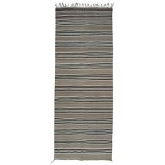 Striped Kilim Wide Runner in Natural Brown