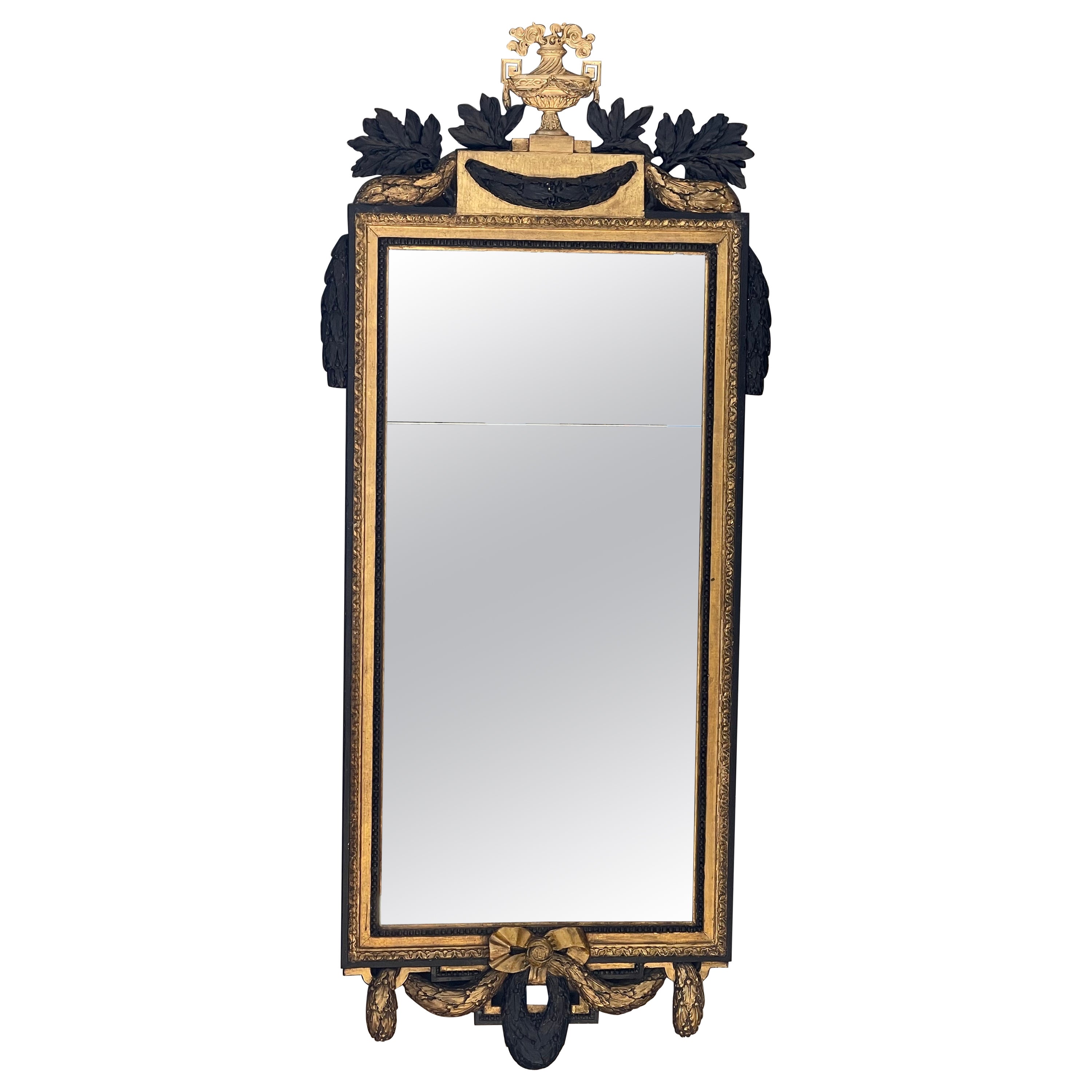 Miroir d'embarcadère gustavien à parcellaire doré du début du 19e siècle en vente