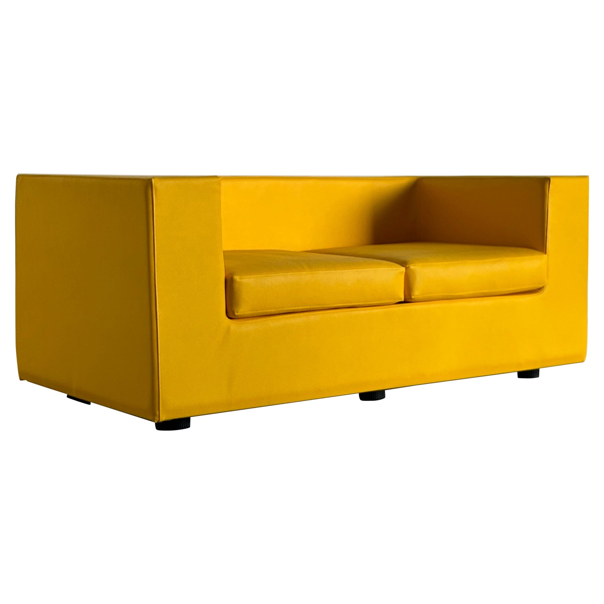 1960s Yellow "Throw-Away" Sofa, Willie Landels for Zanotta, Reupholstered, 1968 For Sale