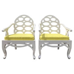 Ein Paar Frances Elkins Loop Arm Lounge Chairs