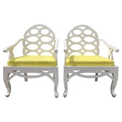 Pair of Frances Elkins Loop Arm Lounge Chairs