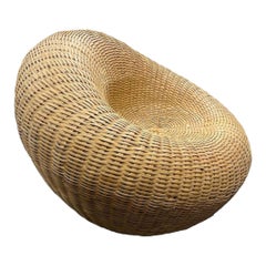 1970s Japanese Rattan Lounge Chair attributed to Isamu Kenmochi for Yamakawa