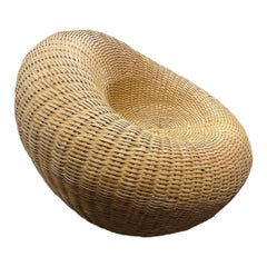 1970s Japanese Rattan Lounge Chair attributed to Isamu Kenmochi for Yamakawa 