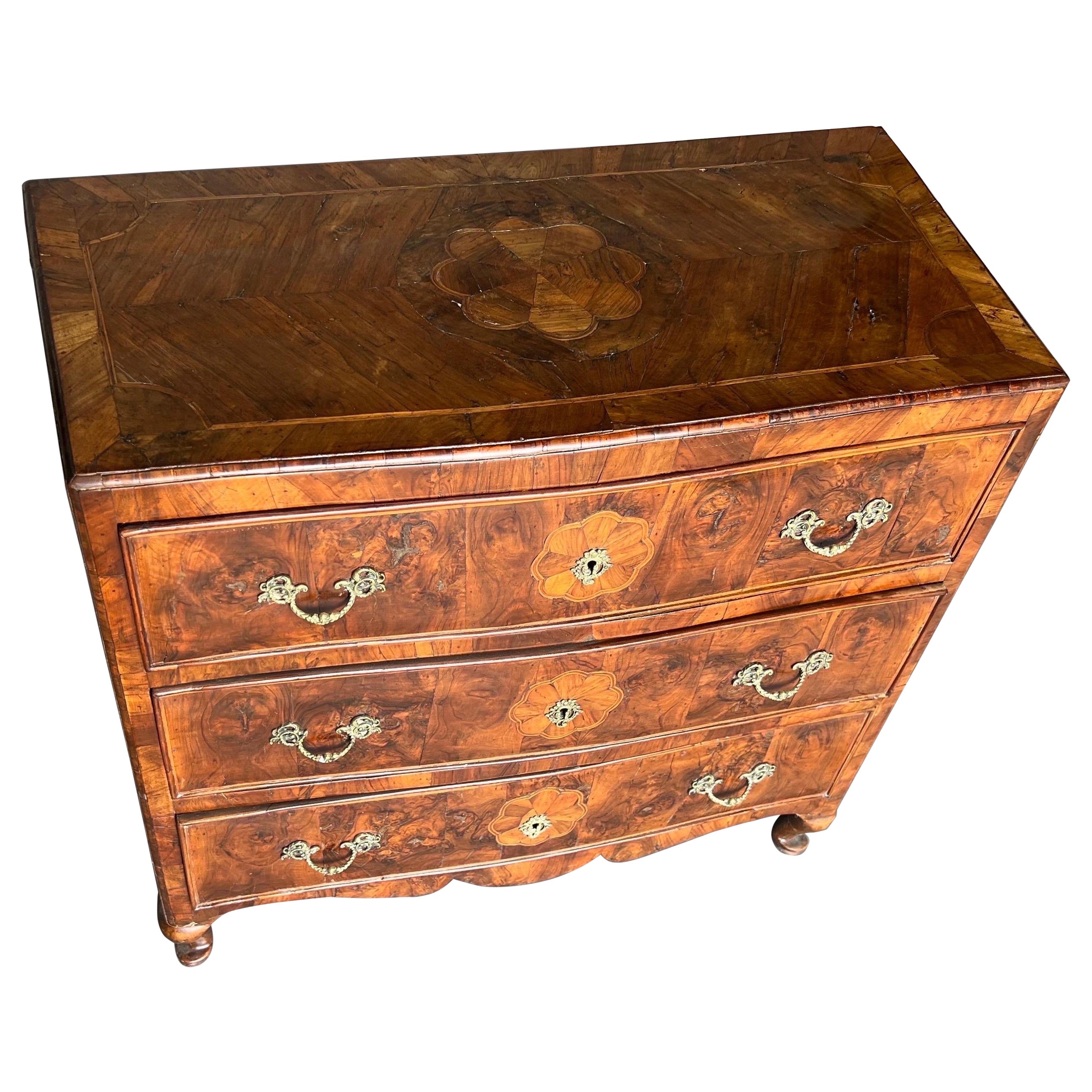 18th Century Italian Inlaid Burl Walnut Chest of Drawers For Sale at ...