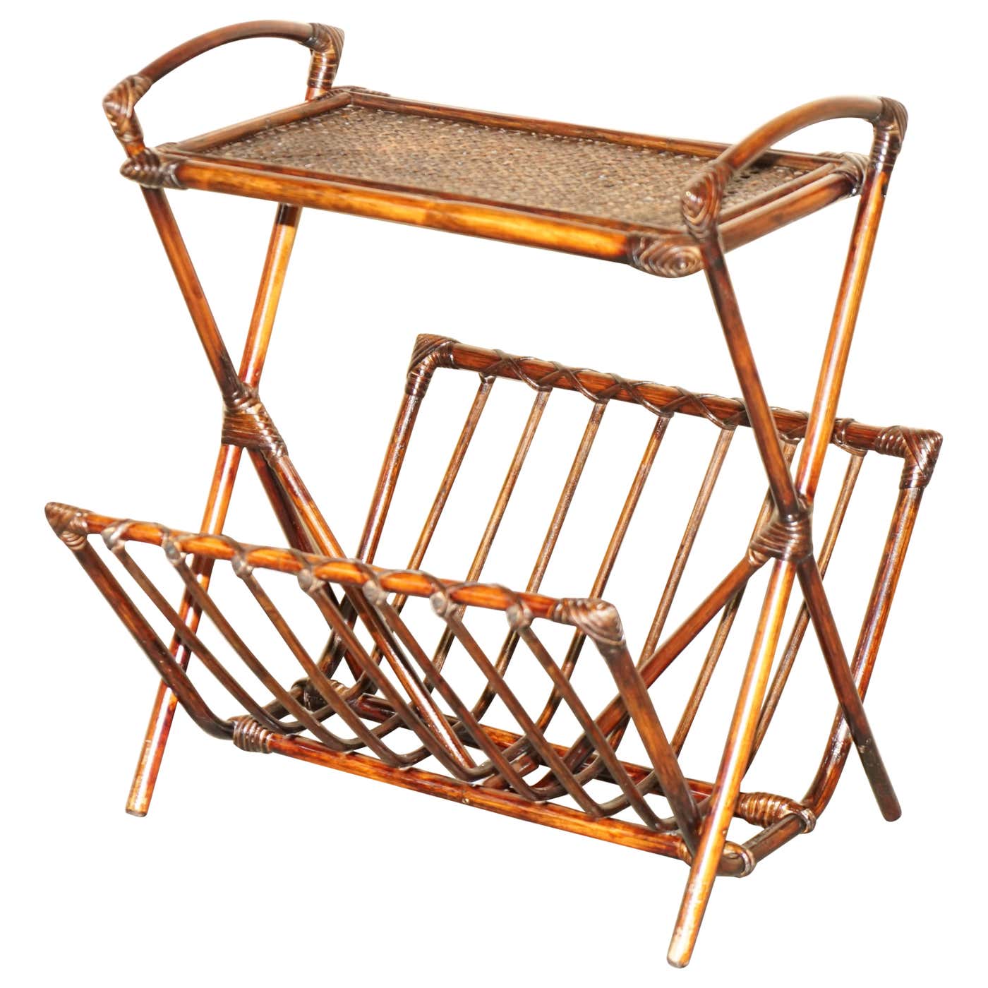 FINE ViNTAGE BENTWOOD MID CENTURY MODERN BAMBOO and RATTAN BERGERE ...
