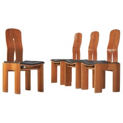 Carlo Scarpa model 765 dining chairs Bernini Italy 1977