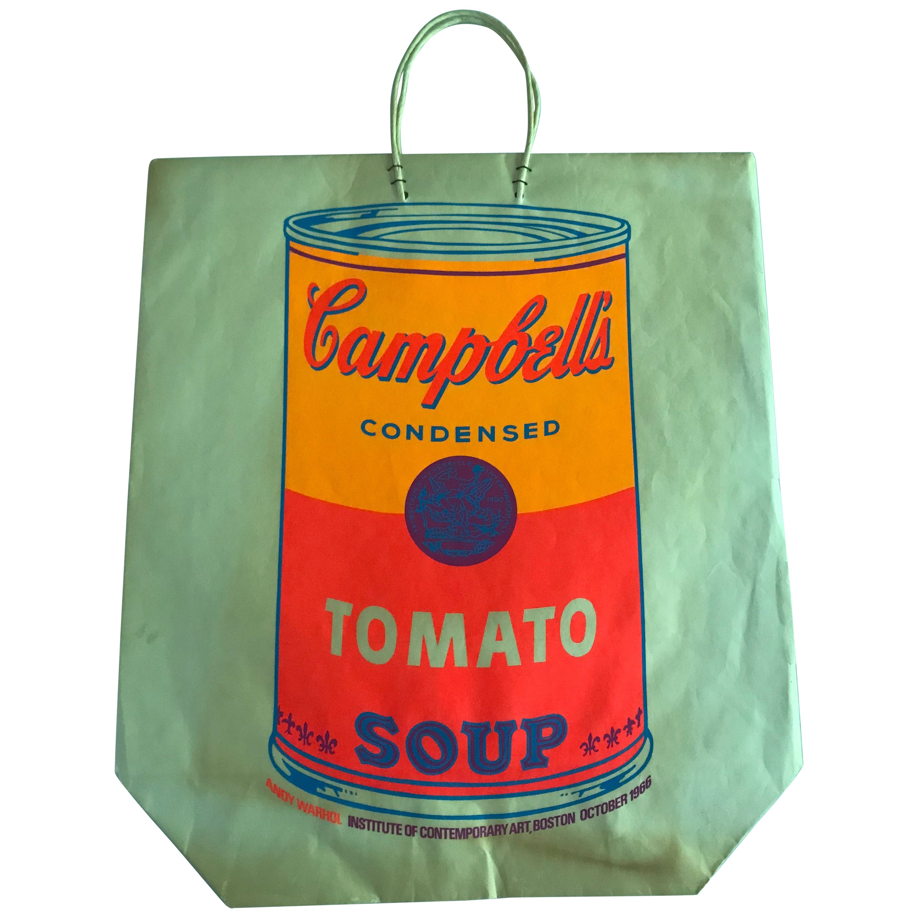 Andy Warhol Pop-Art Soup Can Screen-Print in Colors on Paper Bag 1966 