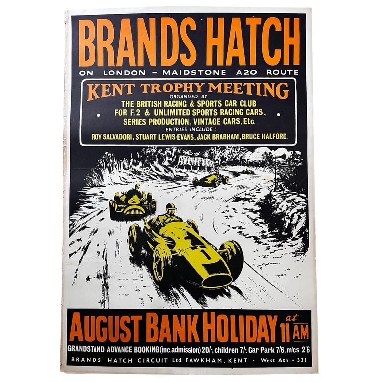Illustration Car Poster for the BMW Motor Racing Day at Brands Hatch