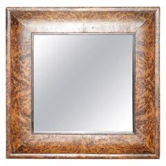 Antiquités GEORGIAN HEAVILYY BURR AMBOYNA CUSHION FRAMED MIRROR PANELED BACk