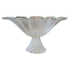 1970s Murano Glass Footed Vessel Compote in the Style of Barovier and Toso