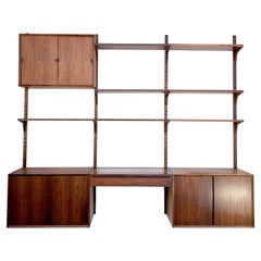 Mid-Century Suspended Wooden Wall Unit by Poul Cadovius, Denmark, 1960s