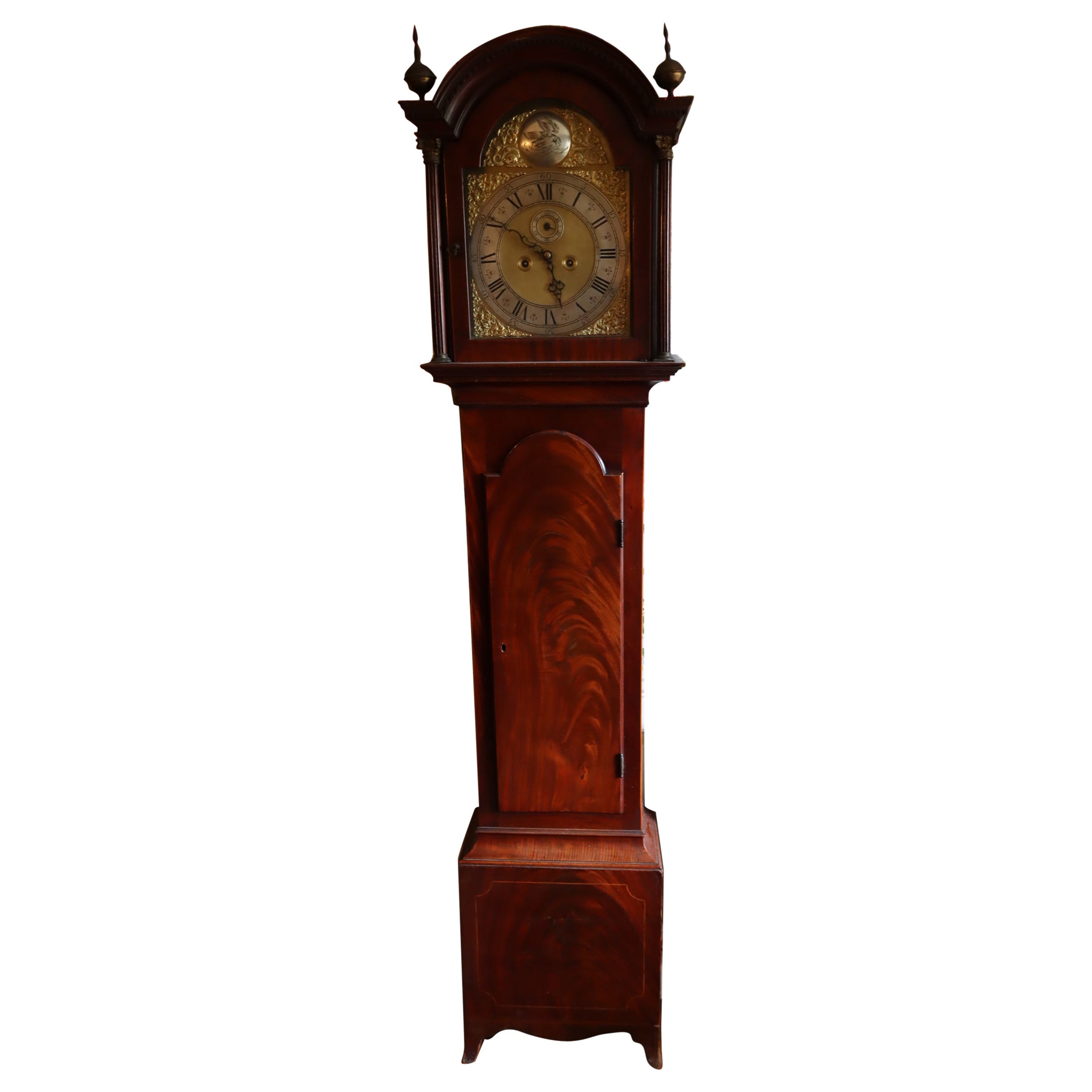 Horloge de parquet géorgienne en acajou de style George III