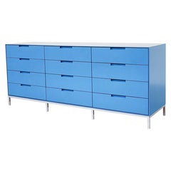 Mid-Century Modern Blue Sideboard, Metal and Lacquered Wood, Italy, 1960s