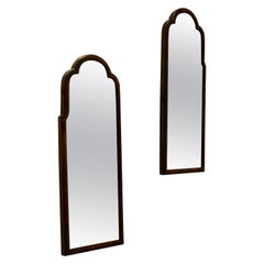 A Pair of Art Deco Asymmetric Walnut Mirrors  A Quirky Pair 