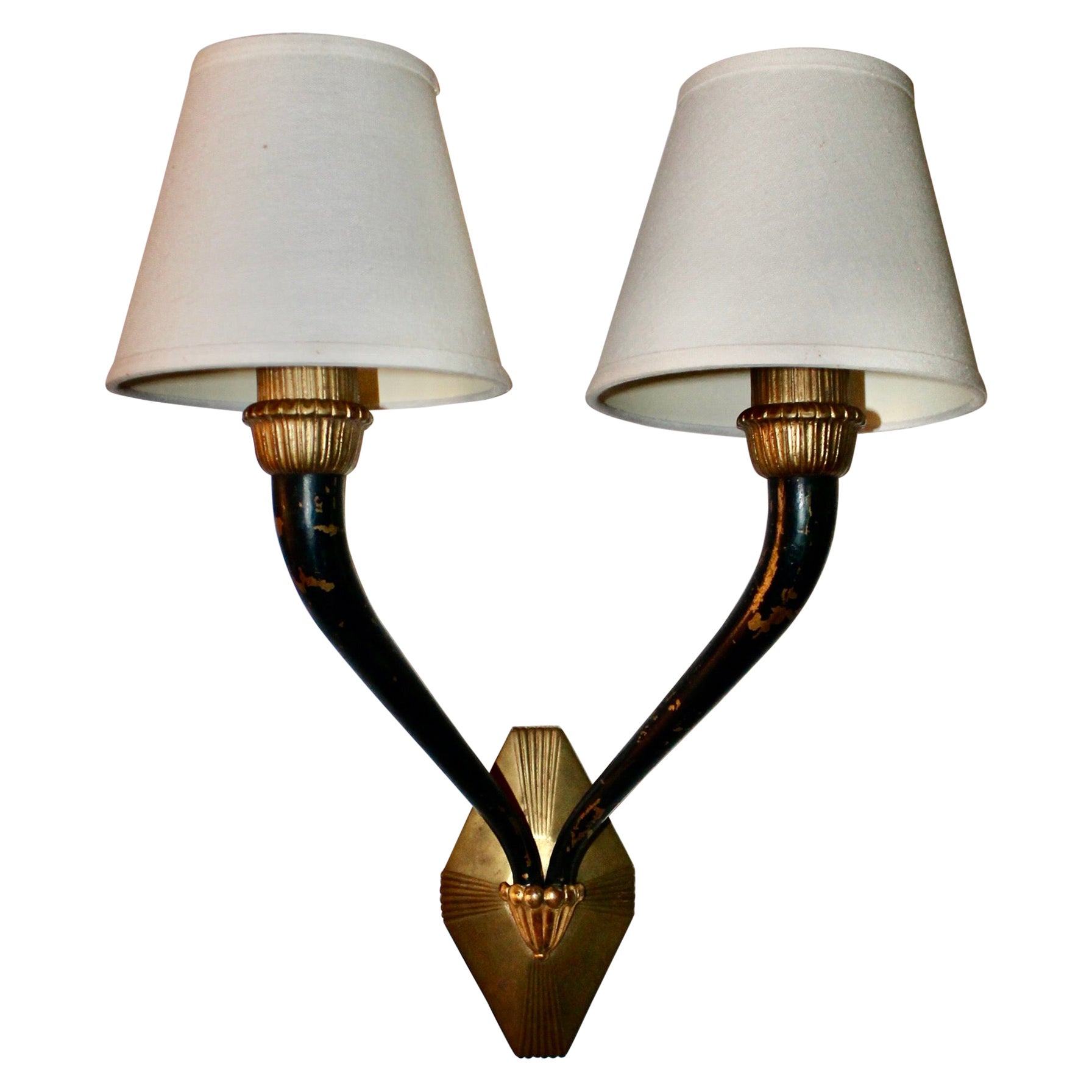 Pair Ruhlmann Style 'Antelope' Wall Lights For Sale