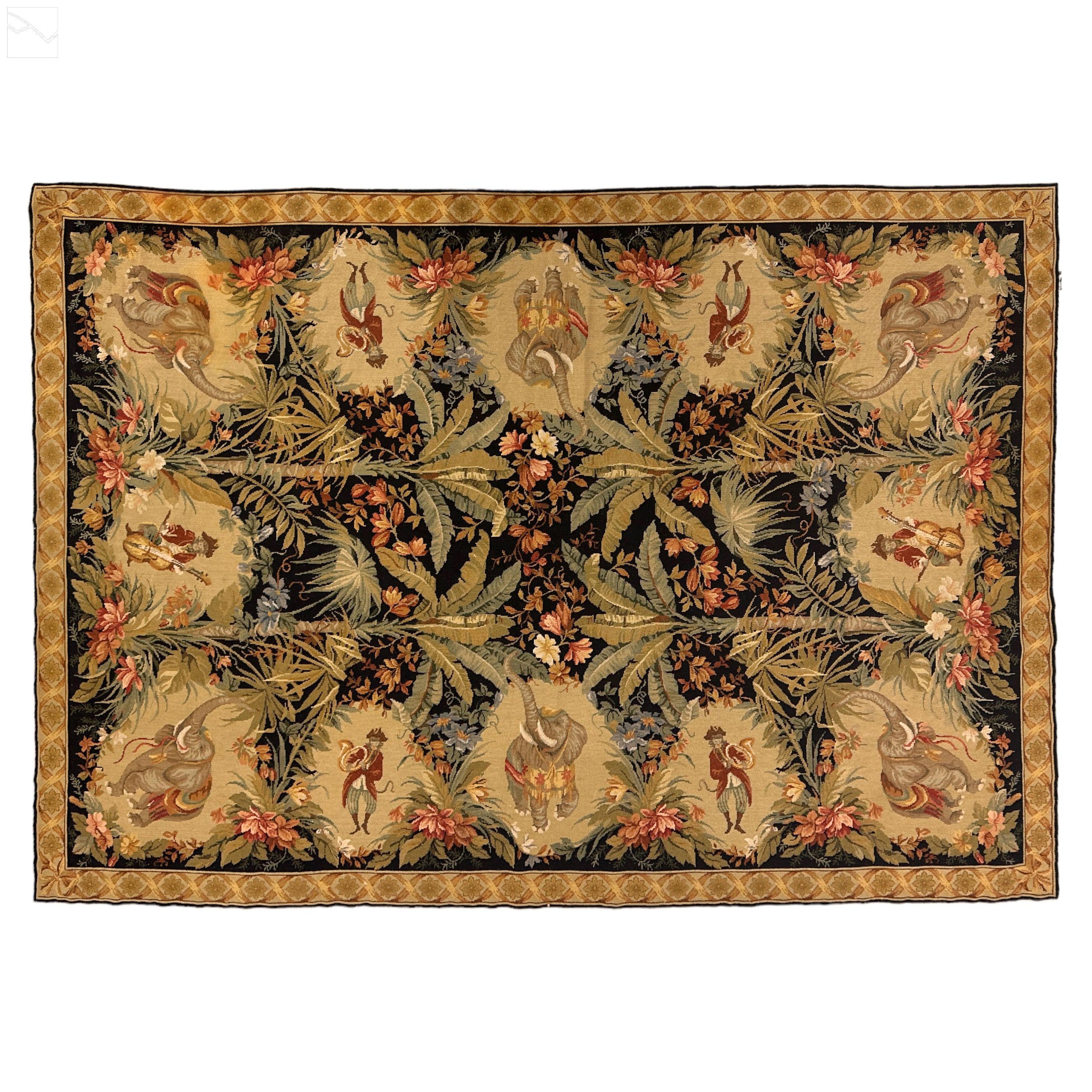 Tapis Oriental en laine de Rex & Rex inspiré du genre Rococo Singerie  en vente