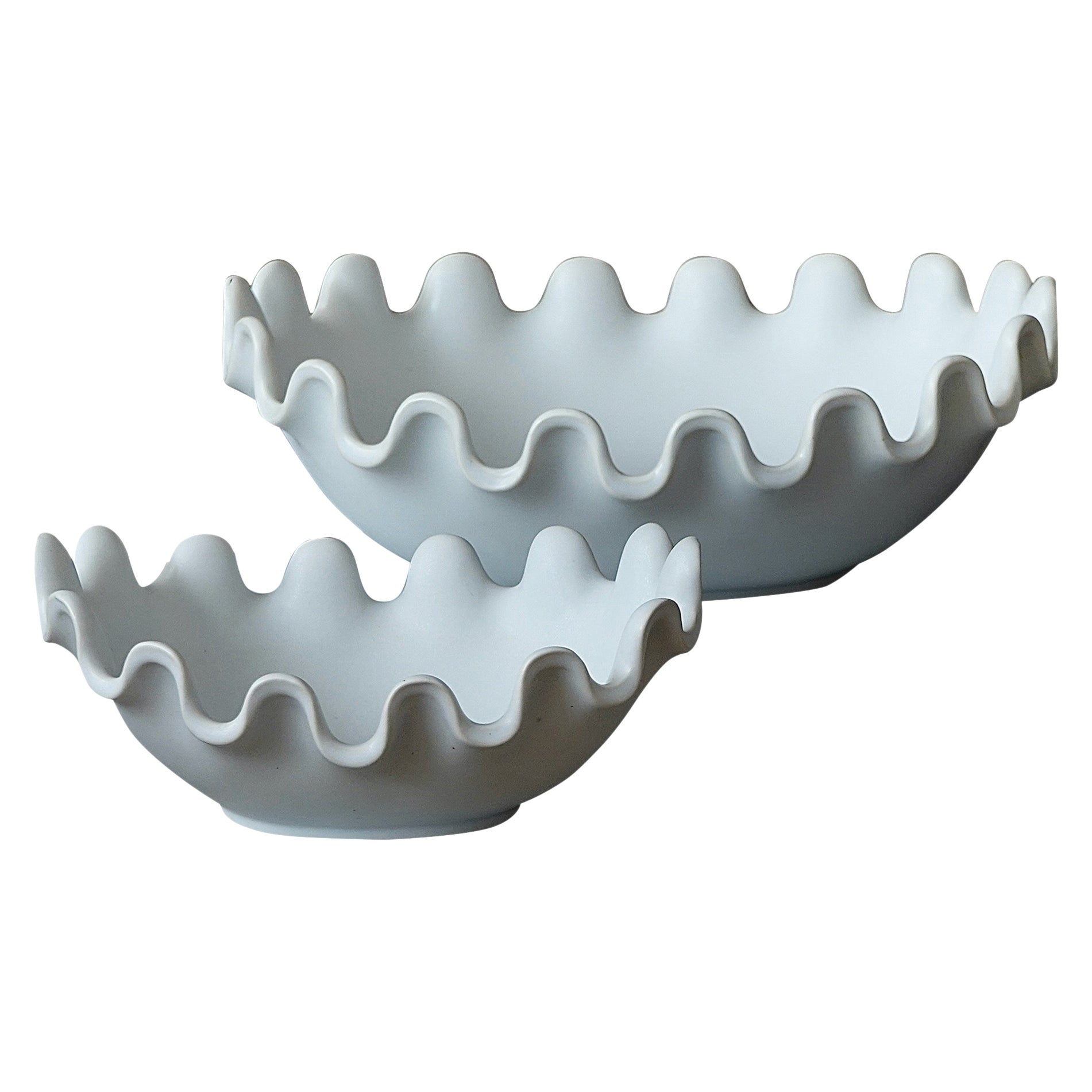 Set of 2 'Våga' Bowls by Wilhelm Kåge for Gustavsberg Studio, Sweden, 1940s