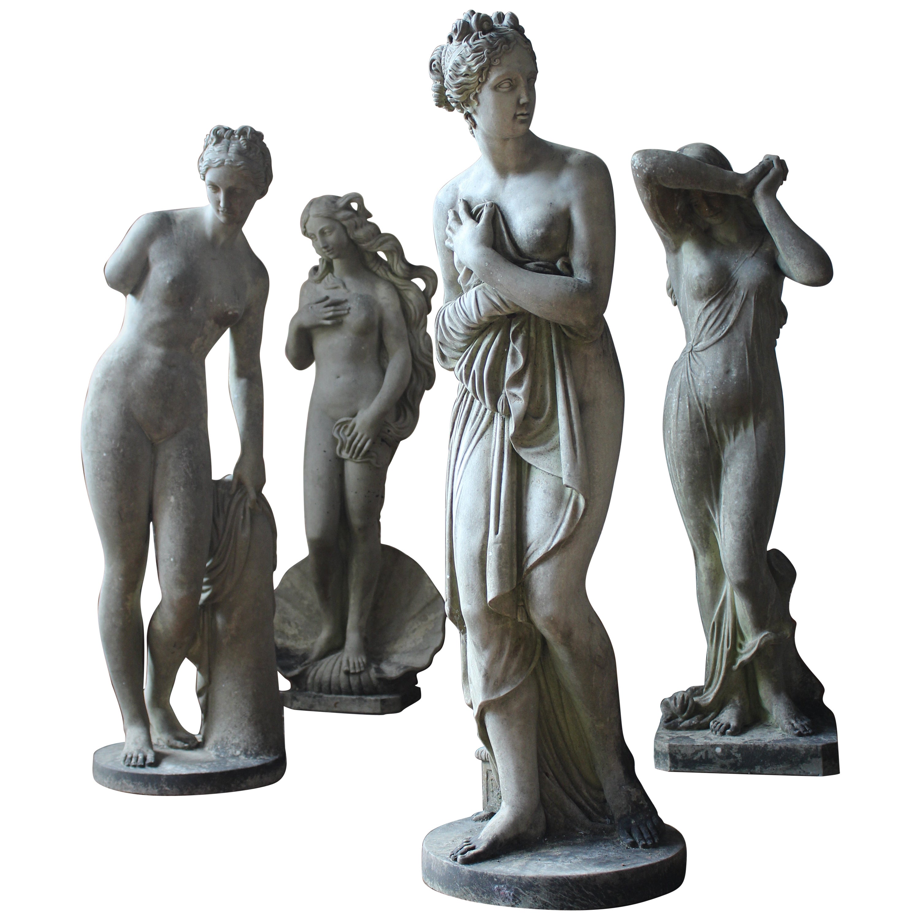 Four Lorenzo Dal Torrione Classicist Grand Tour Female Statues Pietrasanta Italy For Sale