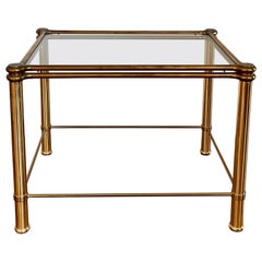 Retro Mid Century Mastercraft Style Brass Side or Cocktail Table