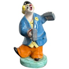 Italian Handmade Clown Ceramic by Titorini Siade 1970s 