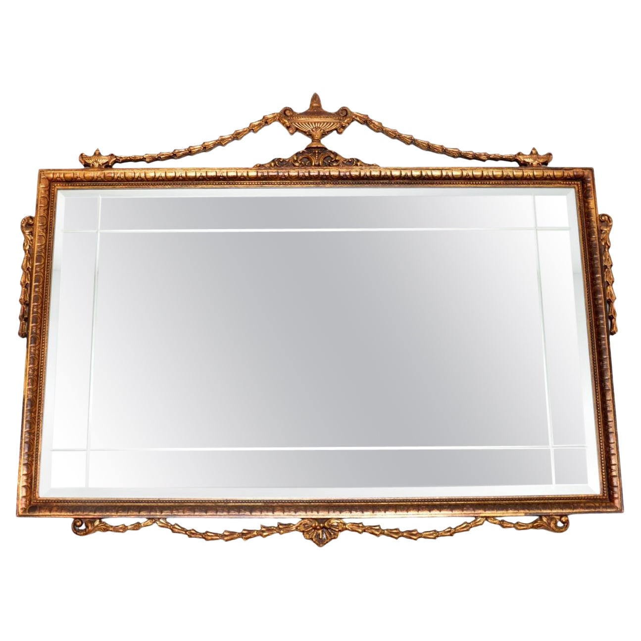 Antique Adam Style Gilt Wood Mirror For Sale